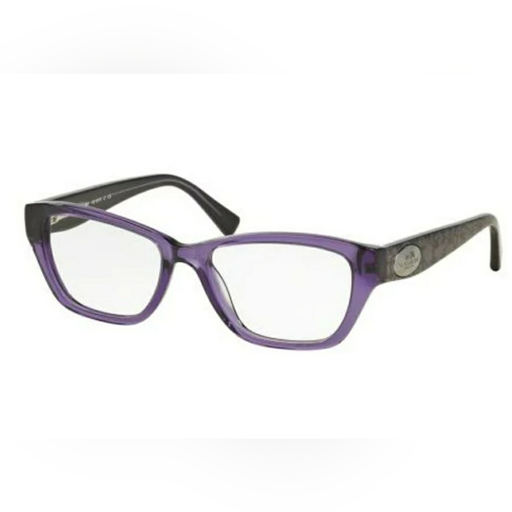 Coach HC6070 Womens Cat Eye Eyeglasses Frames 5347 Purple Snake Eggplant 53 mm